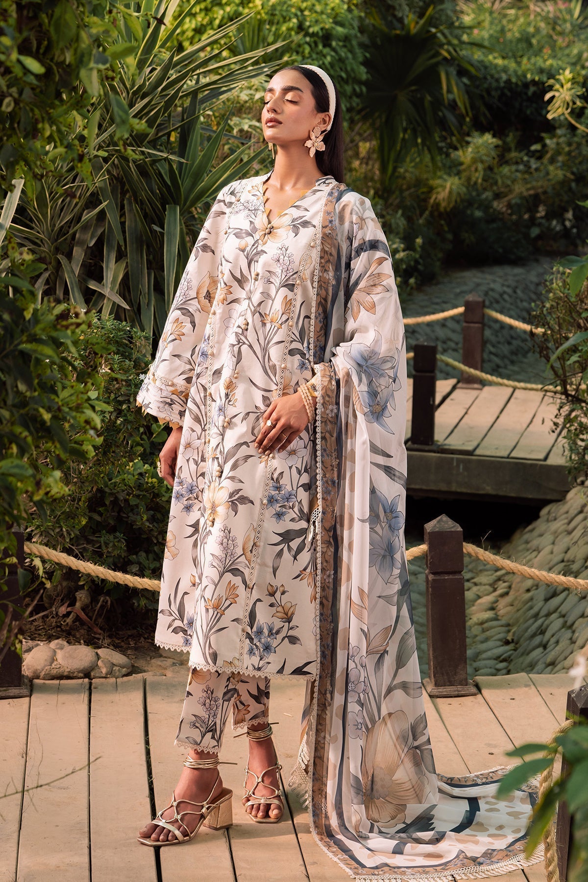 Alizeh | Sheen Lawn Prints 24 | GARDENIA - by - Libasekhas UK - Registered Vendor of : Alizeh - 100% Original Designer Dresss