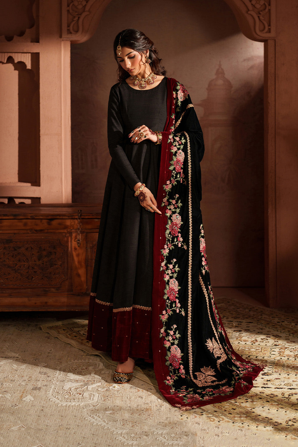 Iznik | Velvet 25 | IV-59 Embroidered Velvet - by Libasekhas UK - Registered Vendor of : Iznik - 100% Original Designer Dress