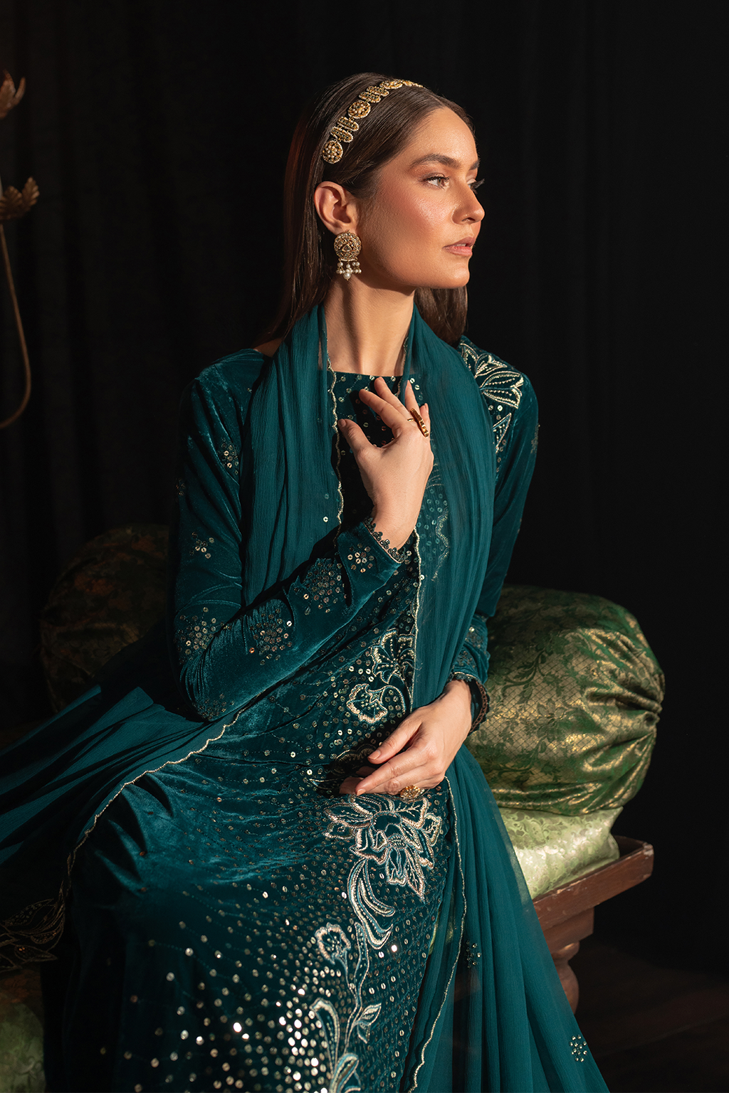 Iznik | Velvet 25 | IV-47 Embroidered Velvet - by Libasekhas UK - Registered Vendor of : Iznik - 100% Original Designer Dress