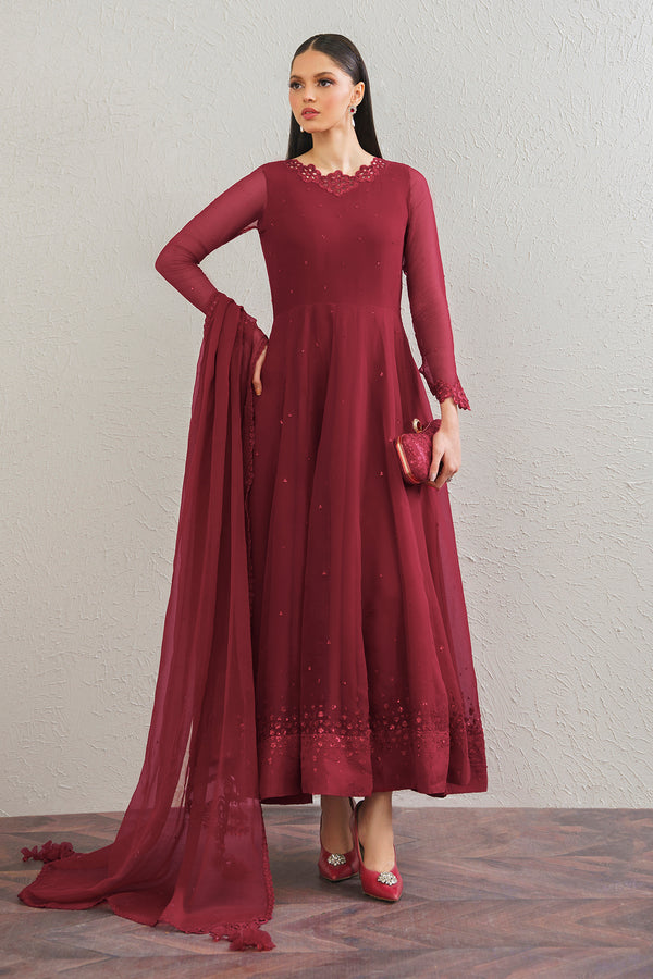 Baroque | Luxury Pret 25 | EMBROIDERED CHIFFON FROCK PR-901 - by Libasekhas UK - Registered Vendor of : Baroque - 100% Original Designer Dress
