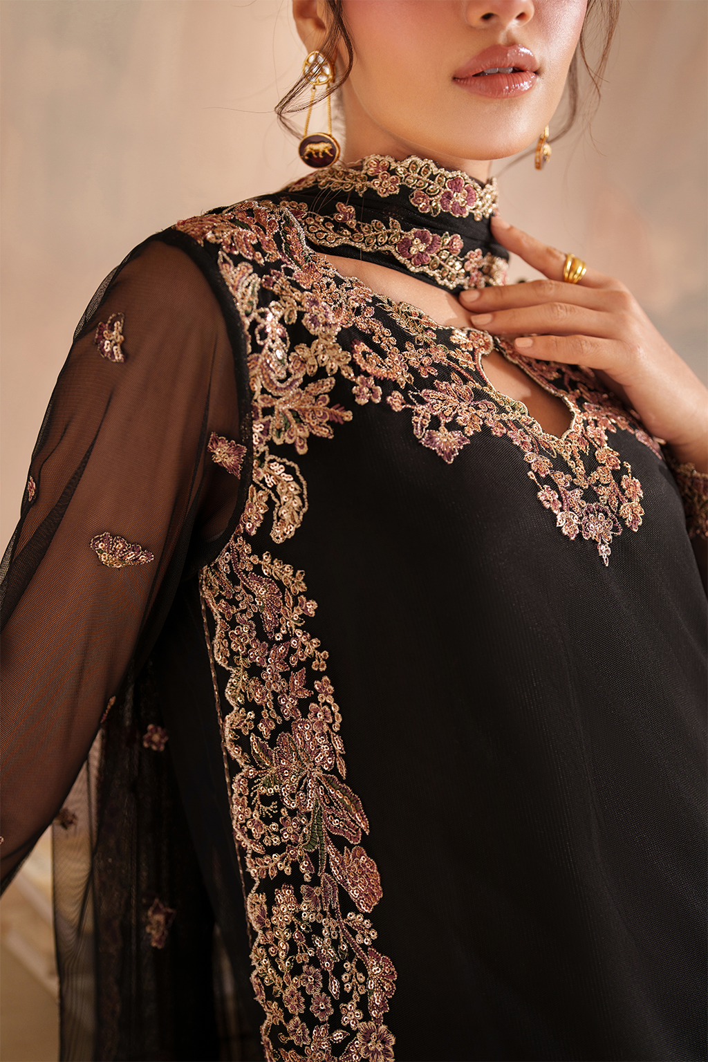 Iznik I Festive Formal I CC-77 Embroidered Net - by Libasekhas UK - Registered Vendor of : Iznik - 100% Original Designer Dress