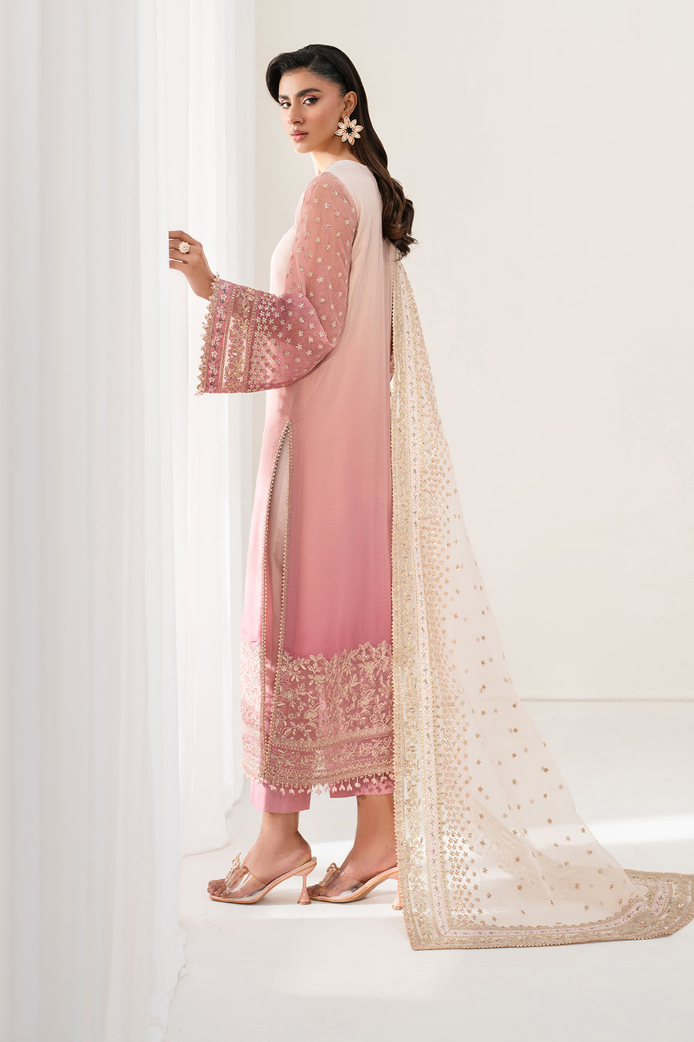 Baroque | Formals Collection | EMBROIDERED CHIFFON UF-4135 - by Libasekhas UK - Registered Vendor of : Baroque - 100% Original Designer Dress