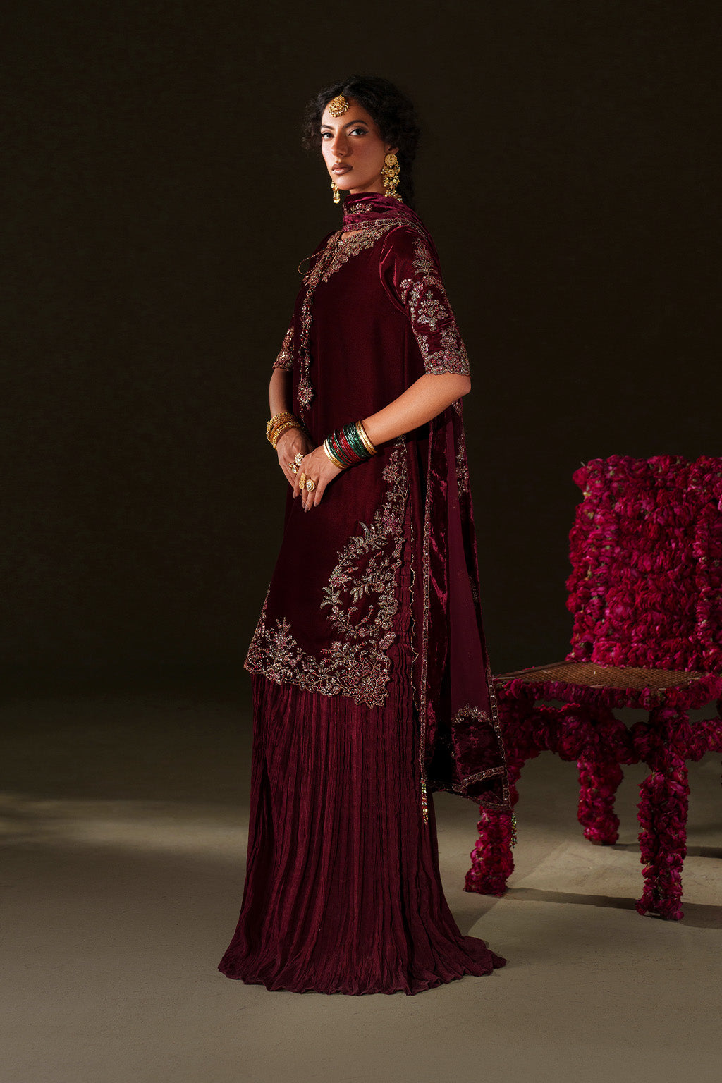 Iznik | Velvet 25 | IV-71 Embroidered Velvet - by Libasekhas UK - Registered Vendor of : Iznik - 100% Original Designer Dress