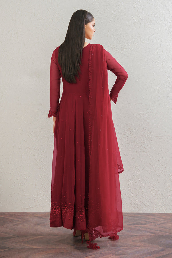 Baroque | Luxury Pret 25 | EMBROIDERED CHIFFON FROCK PR-901 - by Libasekhas UK - Registered Vendor of : Baroque - 100% Original Designer Dress
