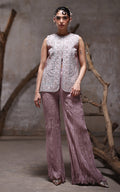 Threads and Motifs | Formal Dresses 25 | Organza Embroidered Jacket With Crushed Trouser - by Libasekhas UK - Registered Vendor of : Threads and Motifs - 100% Original Designer Dress