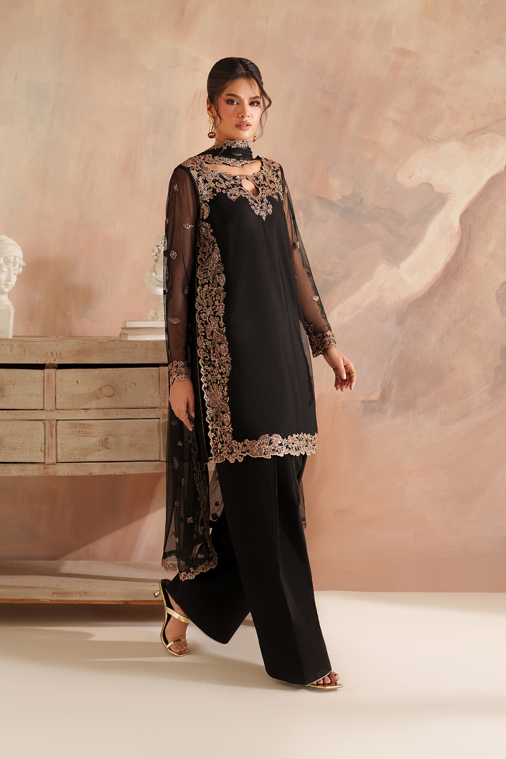 Iznik I Festive Formal I CC-77 Embroidered Net - by Libasekhas UK - Registered Vendor of : Iznik - 100% Original Designer Dress