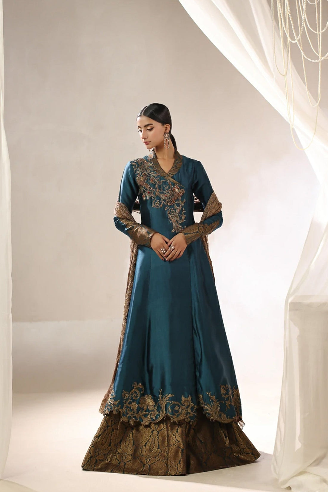 Musferah Saad | Into Twilight | Teal Temptress - by Libasekhas UK - Registered Vendor of : Musferah Saad - 100% Original Designer Dress