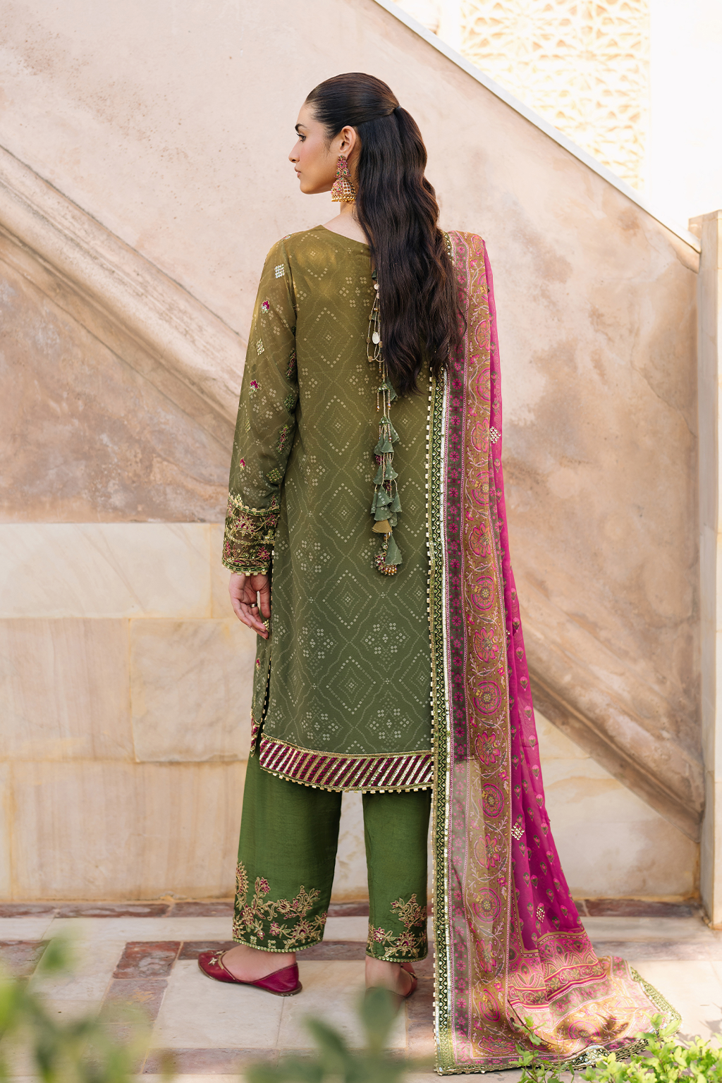 Iznik | Bandhani Formals | UE-329 - by - Libasekhas UK - Registered Vendor of : Iznik - 100% Original Designer Dresss