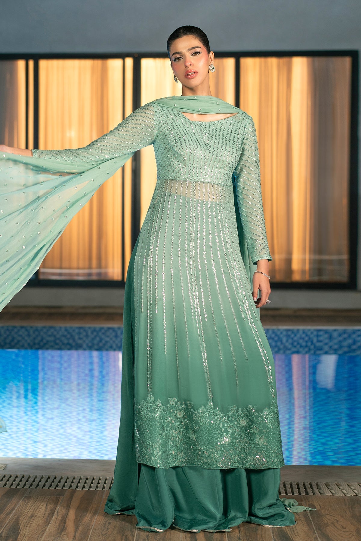 Fahad Hussayn | Lawn Banger | Midnight Aura - by - Libasekhas UK - Registered Vendor of : Erum Khan - 100% Original Designer Dresss
