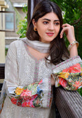 Layla Chatoor | Luxury Pret | Off White Gota Shirt - by Libasekhas UK - Registered Vendor of : Layla Chatoor - 100% Original Designer Dress