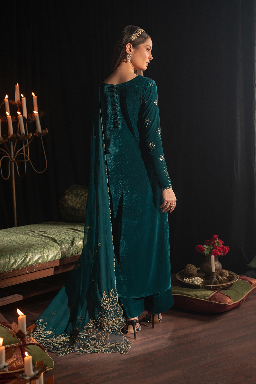 Iznik | Velvet 25 | IV-47 Embroidered Velvet - by Libasekhas UK - Registered Vendor of : Iznik - 100% Original Designer Dress