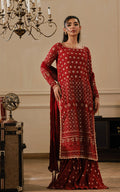 Threads and Motifs | Formal Dresses 25 | Embroidered Shirt With Gharara And Dupatta - by Libasekhas UK - Registered Vendor of : Threads and Motifs - 100% Original Designer Dress