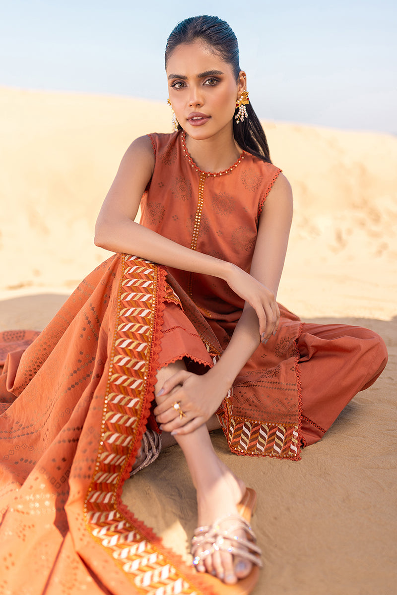 Cross Stitch | Eid Lawn 24 | RUSSET DUSK - by - Libasekhas UK - Registered Vendor of : Cross Stitch - 100% Original Designer Dresss