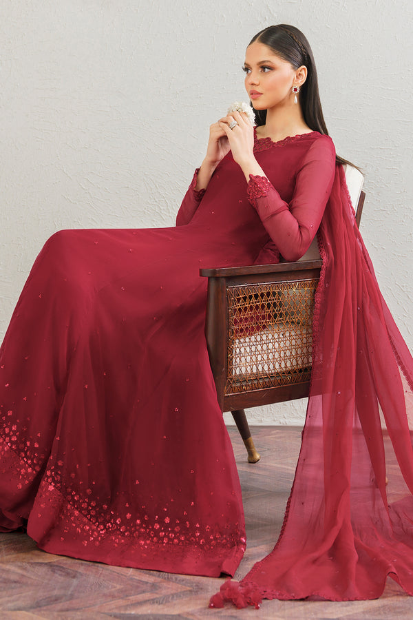 Baroque | Luxury Pret 25 | EMBROIDERED CHIFFON FROCK PR-901 - by Libasekhas UK - Registered Vendor of : Baroque - 100% Original Designer Dress