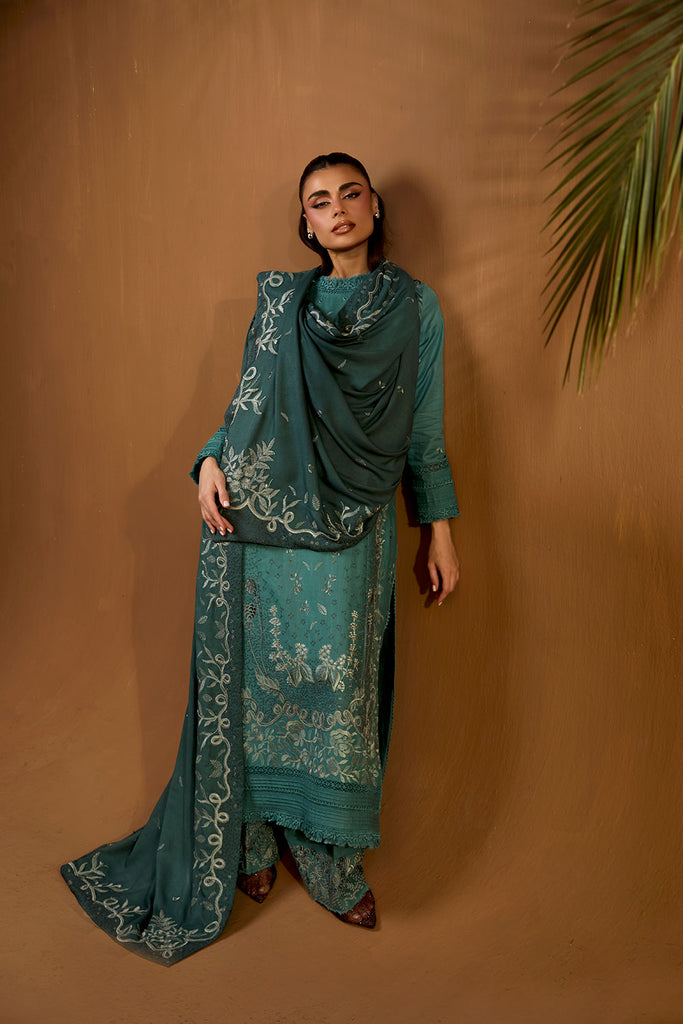 Sobia Nazir | Winter Shawl 25 | Design 5A - by Libasekhas UK - Registered Vendor of : Sobia Nazir - 100% Original Designer Dress