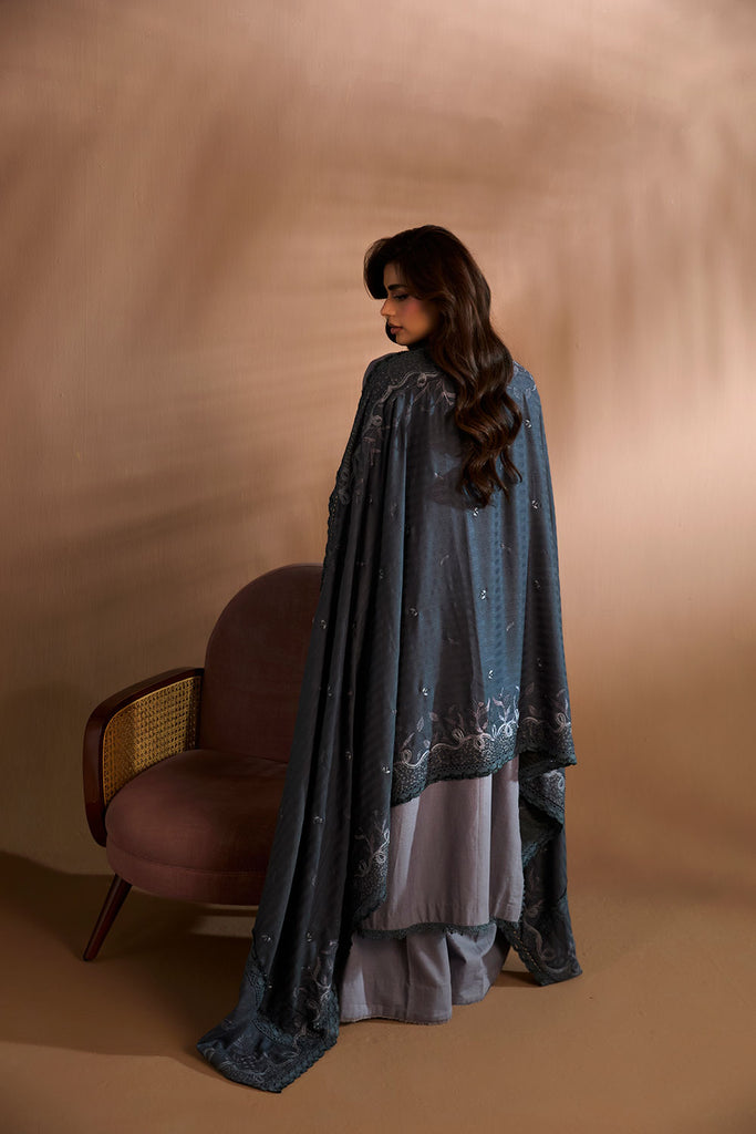 Sobia Nazir | Winter Shawl 25 | Design 5B - by Libasekhas UK - Registered Vendor of : Sobia Nazir - 100% Original Designer Dress