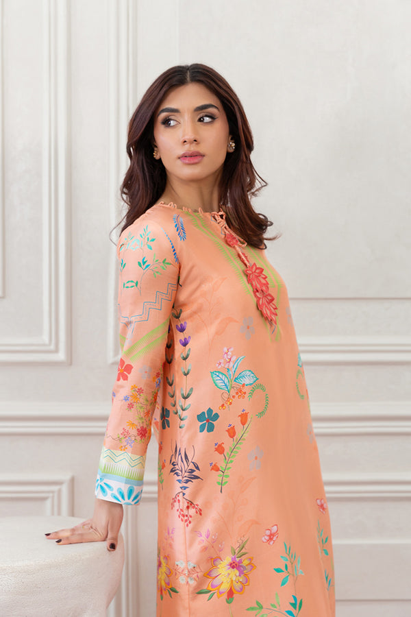 Mina Hasan | Eid ul Adha 26 | Coral Floral - by Libasekhas - Registered Vendor of : Mina Hasan - 100% Original Designer Dress