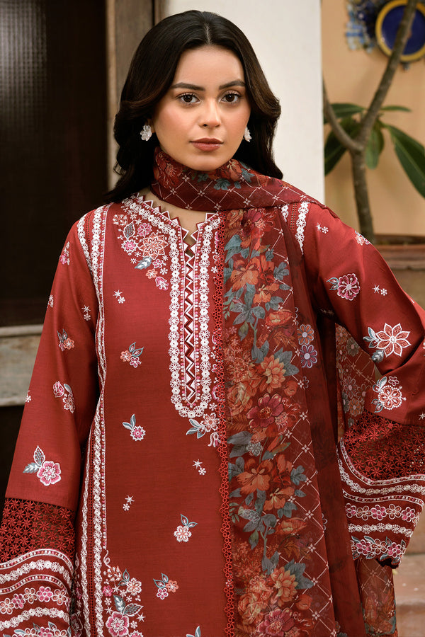 Farasha | Summer Weaves Embroidered Lawn | Russet Flames - by - Libasekhas UK - Registered Vendor of : Farasha - 100% Original Designer Dresss