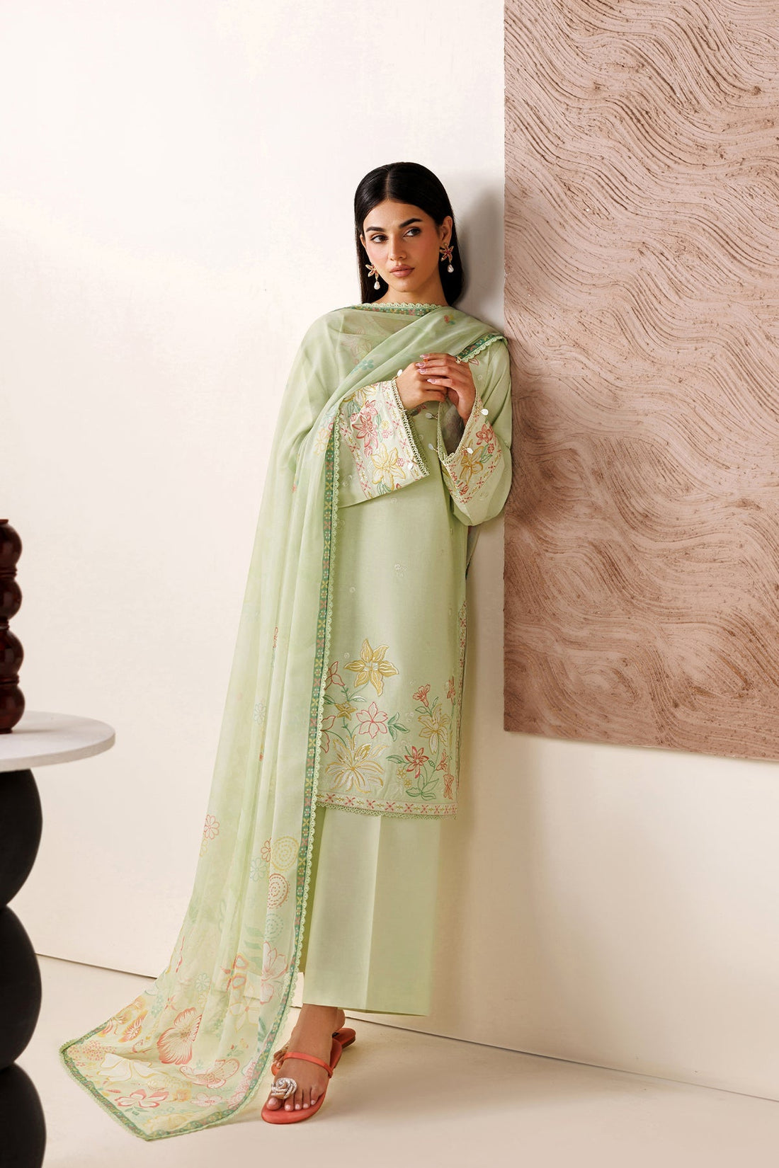 Farasha | Summer Melody 26 | Velvet Sage - by Libasekhas UK - Registered Vendor of : Farasha - 100% Original Designer Dress