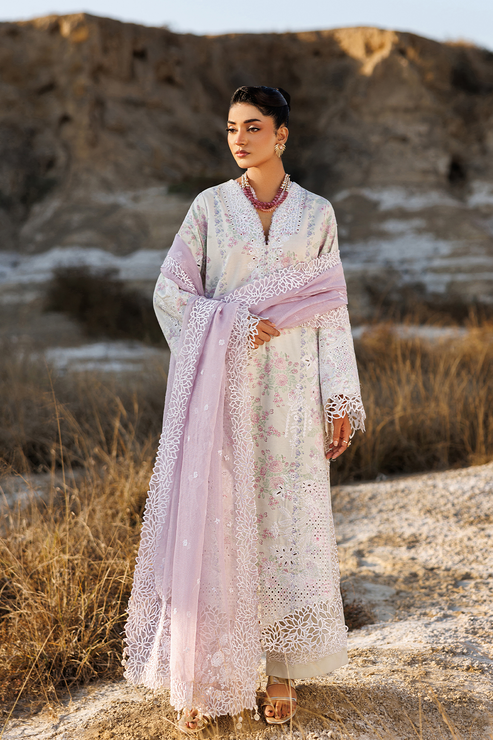 Emaan adeel | Sunlit Groove Luxury Lawn 26 | SUNNY SPLASH - by Libasekhas UK - Registered Vendor of : Emaan Adeel - 100% Original Designer Dress