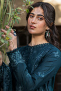 Farasha | Summer Weaves Embroidered Lawn | Teal Serenity - by - Libasekhas UK - Registered Vendor of : Farasha - 100% Original Designer Dresss