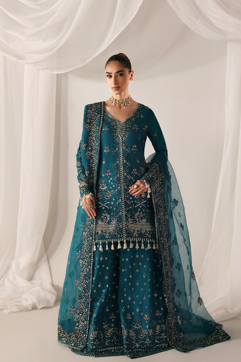 Emaan Adeel | Serein Luxe Silk | MOONLIT NIGHT - by Libasekhas UK - Registered Vendor of : Emaan Adeel - 100% Original Designer Dress