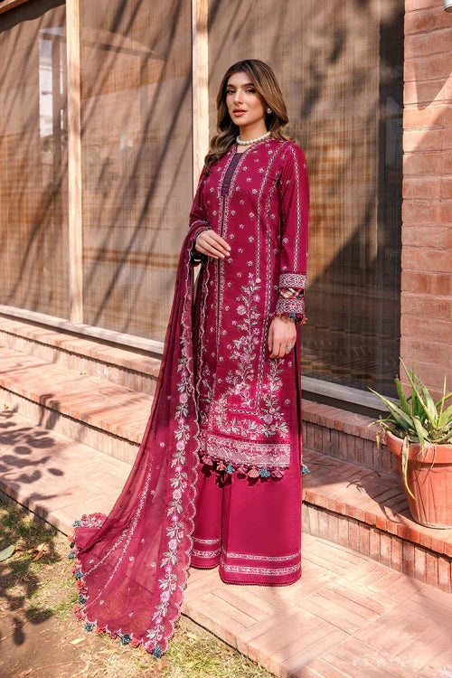 Farasha | Kaavish Lawn 24 | GARNET GLAM - by - Libasekhas UK - Registered Vendor of : Farasha - 100% Original Designer Dresss