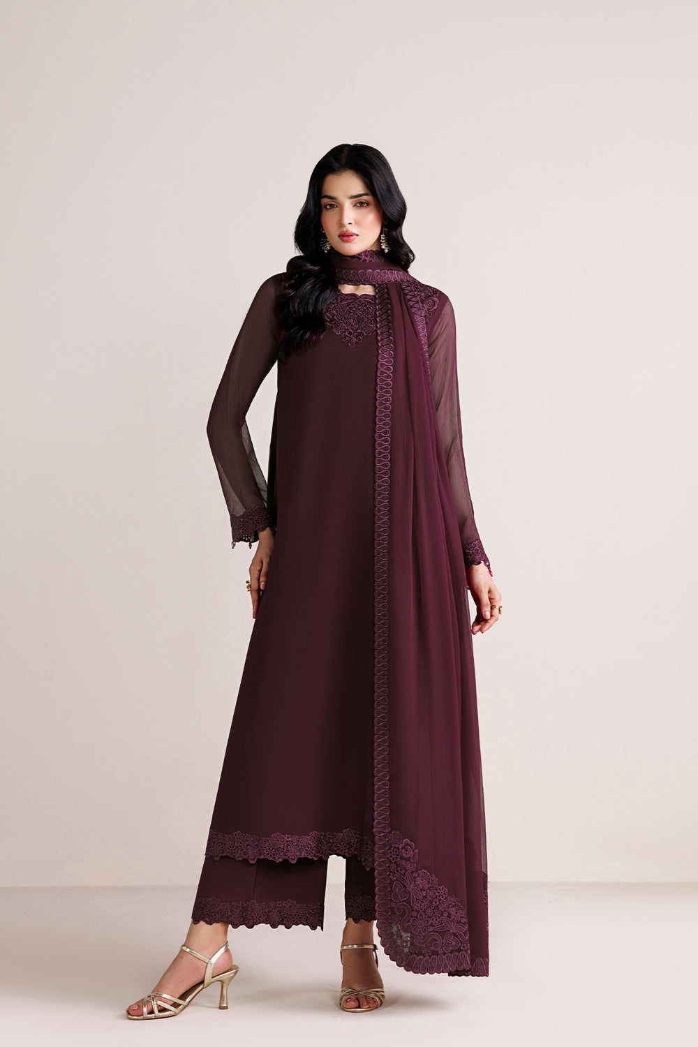 Farasha | Chiffon Essentials 26 | Oak Shadow - by Libasekhas UK - Registered Vendor of : Farasha - 100% Original Designer Dress