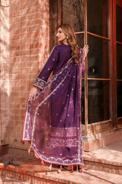 Farasha | Kaavish Lawn 24 | SHADOW BERRY - by - Libasekhas UK - Registered Vendor of : Farasha - 100% Original Designer Dresss