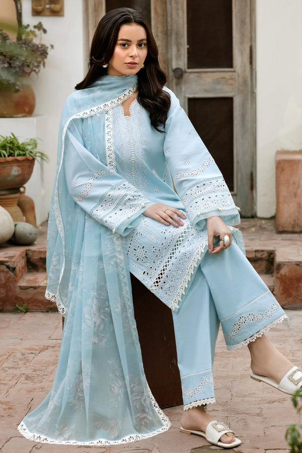 Farasha | Summer Weaves Embroidered Lawn | Sky Haze - by - Libasekhas UK - Registered Vendor of : Farasha - 100% Original Designer Dresss