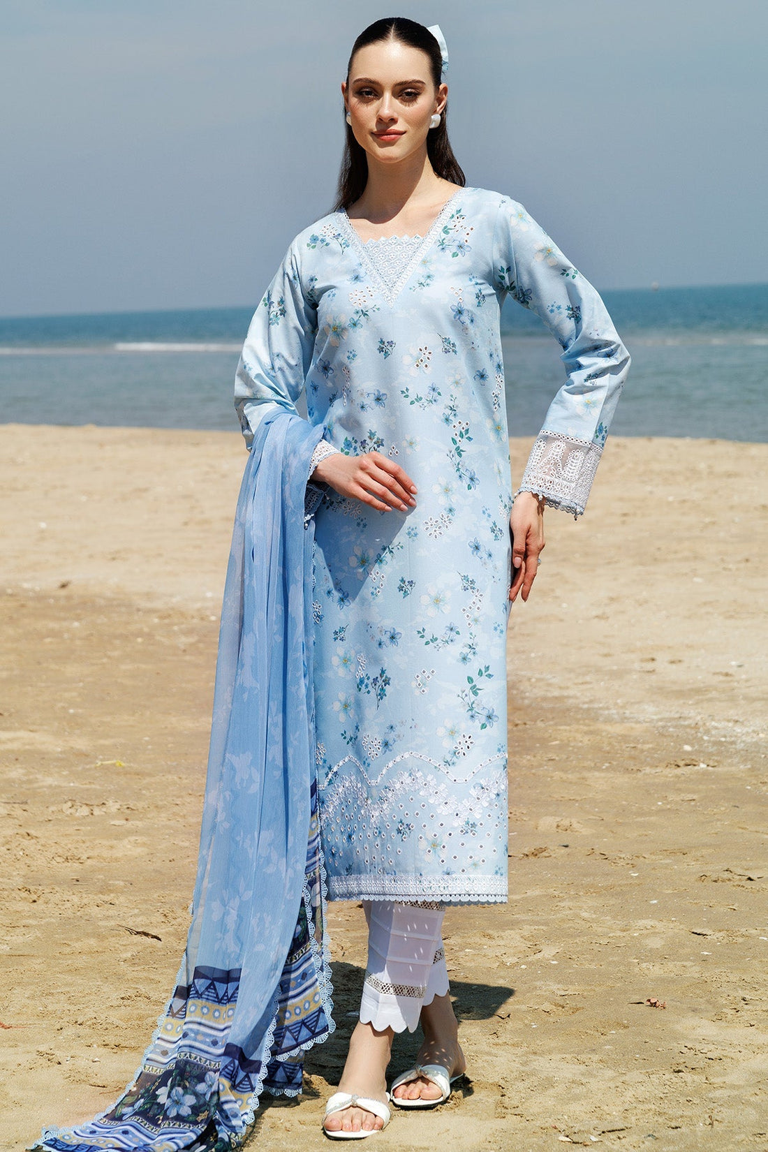 Farasha | Printed Essentials | Moonlit Blue - by - Libasekhas UK - Registered Vendor of : Farasha - 100% Original Designer Dresss