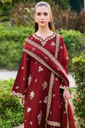 Farasha | Sorine Summer 26 | Maroon Majesty - by Libasekhas UK - Registered Vendor of : Farasha - 100% Original Designer Dress