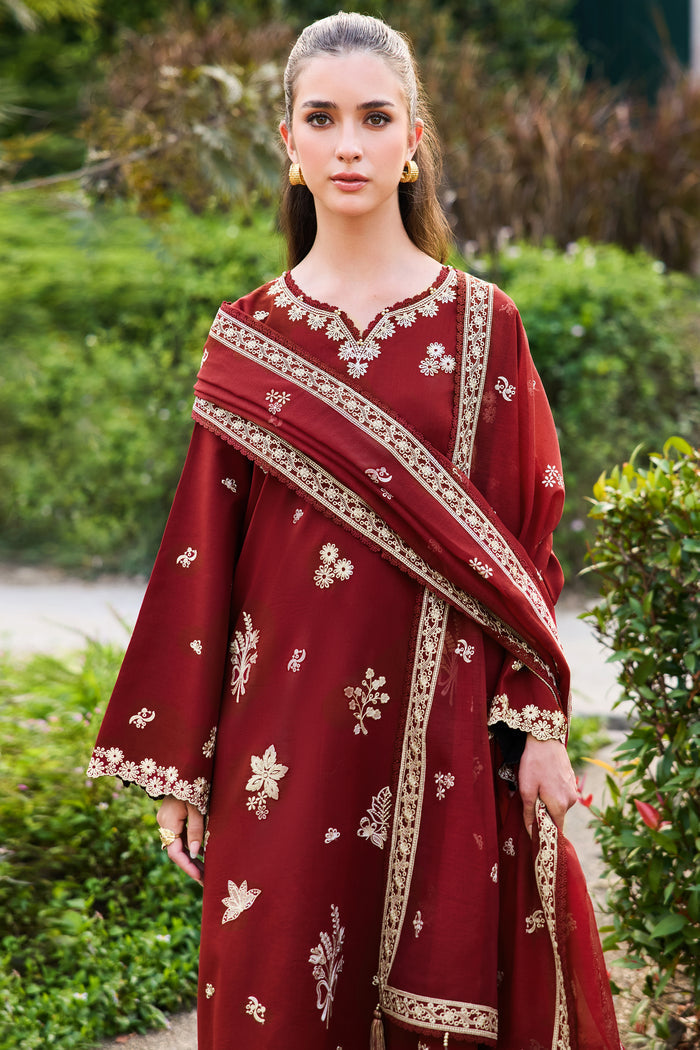 Farasha | Sorine Summer 26 | Maroon Majesty - by Libasekhas UK - Registered Vendor of : Farasha - 100% Original Designer Dress