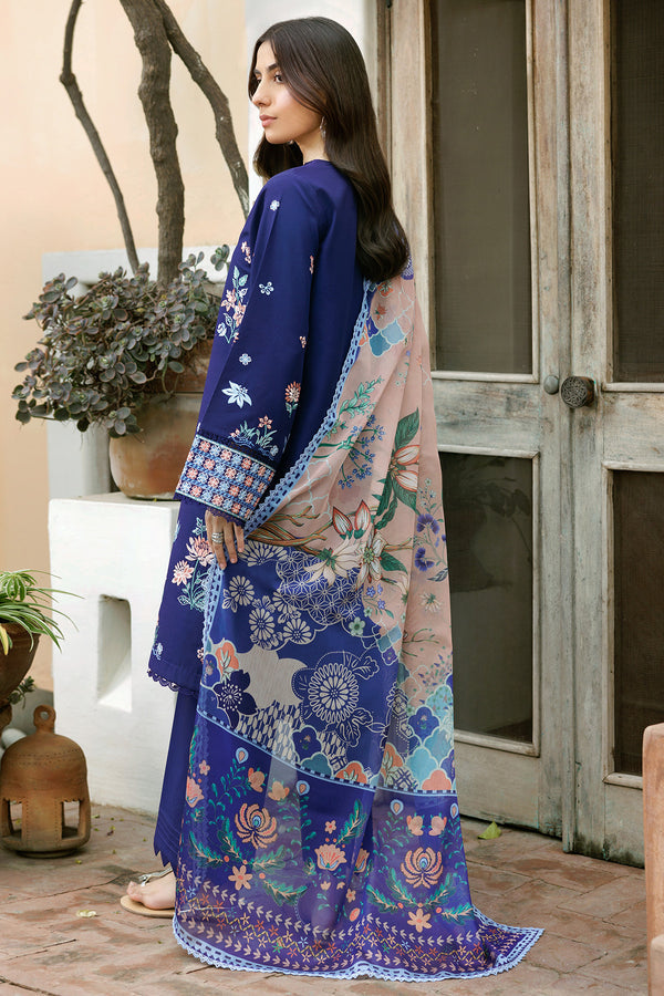 Farasha | Summer Weaves Embroidered Lawn | Indigo Glow - by - Libasekhas UK - Registered Vendor of : Farasha - 100% Original Designer Dresss