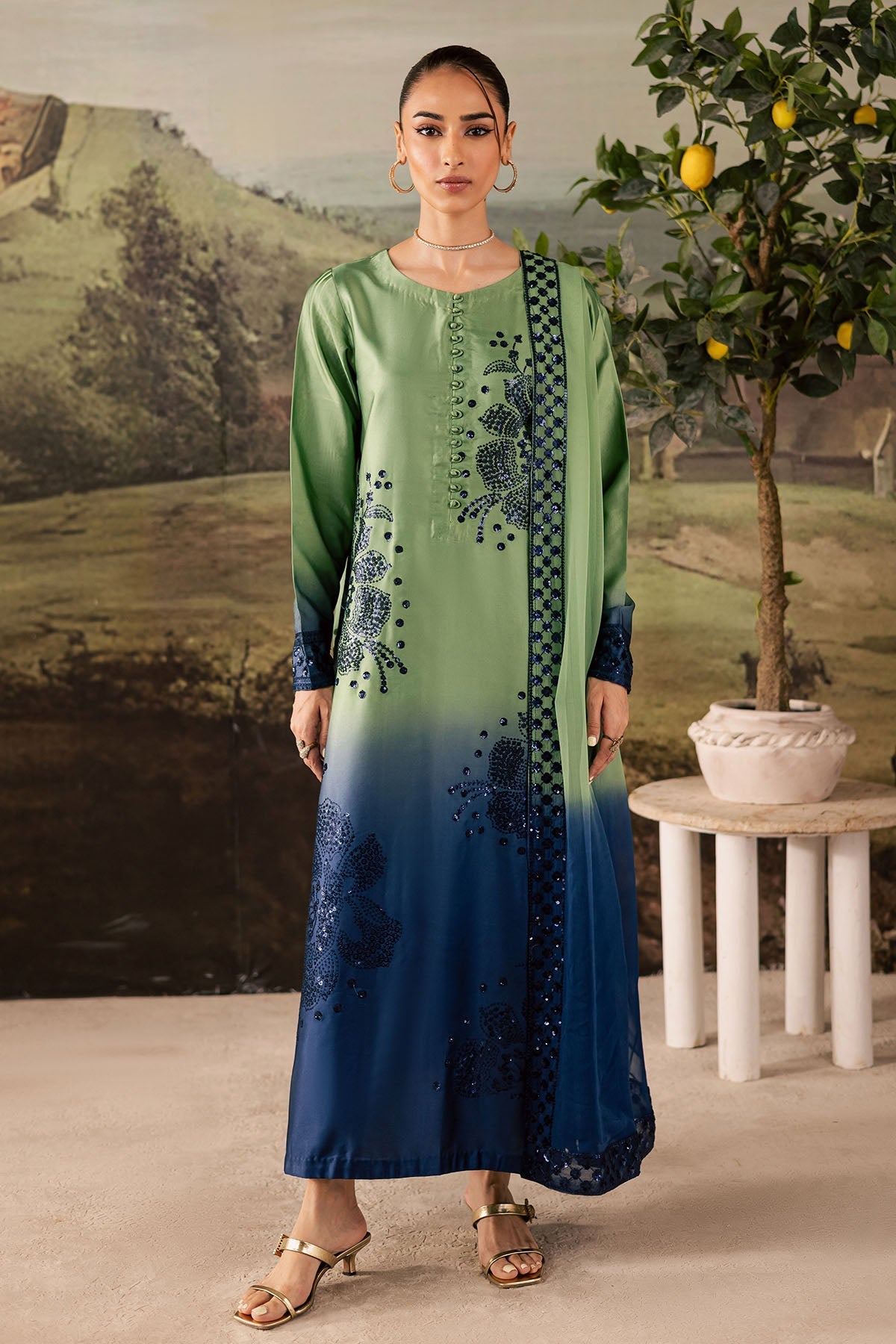 Nureh | Shades of Winter | NP-677 - by Libasekhas UK - Registered Vendor of : Nureh - 100% Original Designer Dress
