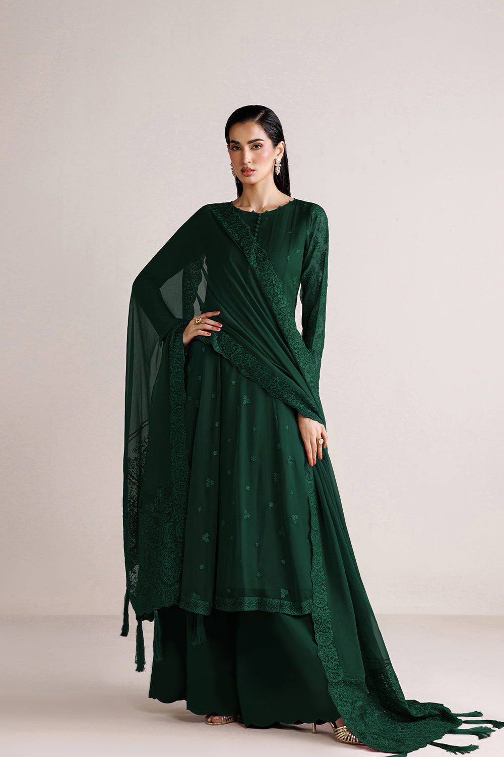 Farasha | Chiffon Essentials 26 | Jade Mosaic - by Libasekhas UK - Registered Vendor of : Farasha - 100% Original Designer Dress