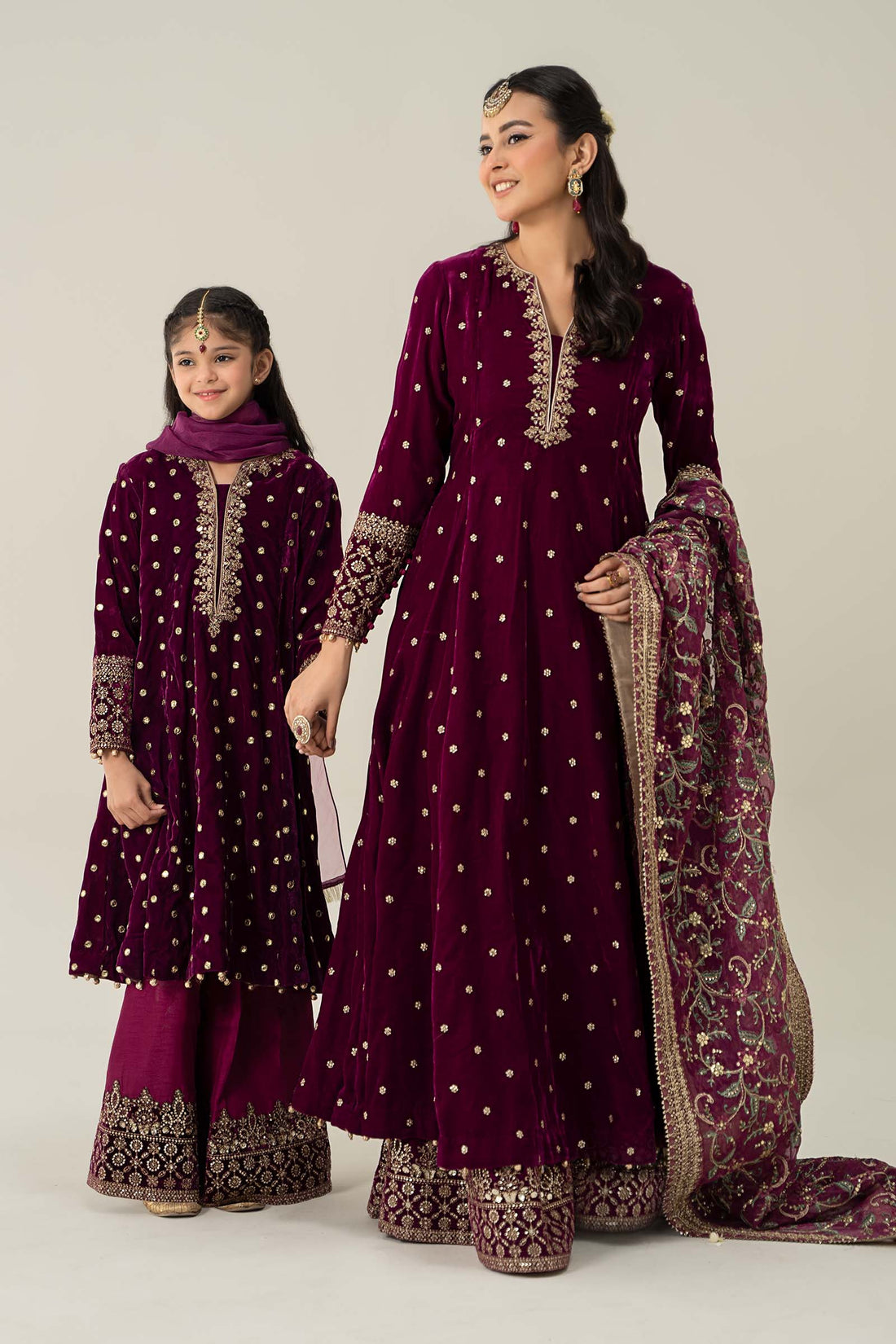 Maria B | 3 Piece Embroidered Velvet Suit | MKS-W24-38 - by - Libasekhas UK - Registered Vendor of : Maria B - 100% Original Designer Dresss