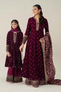 Maria B | 3 Piece Embroidered Velvet Suit | MKS-W24-38 - by - Libasekhas UK - Registered Vendor of : Maria B - 100% Original Designer Dresss