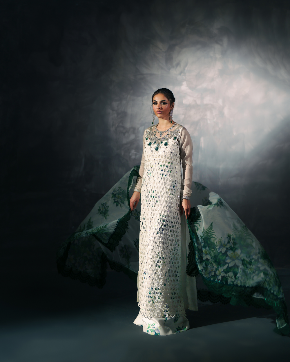 Vasal | Zyra Luxe Pret 26 | Emerald Whisper - by Libasekhas UK - Registered Vendor of : Vasal - 100% Original Designer Dress
