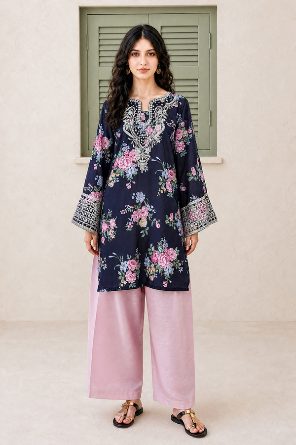 Saad Shaikh | Ease Fall Edit 26 | D-09 Co-ord Set Black and Pink - by Libasekhas UK - Registered Vendor of : Saad Shaikh - 100% Original Designer Dress