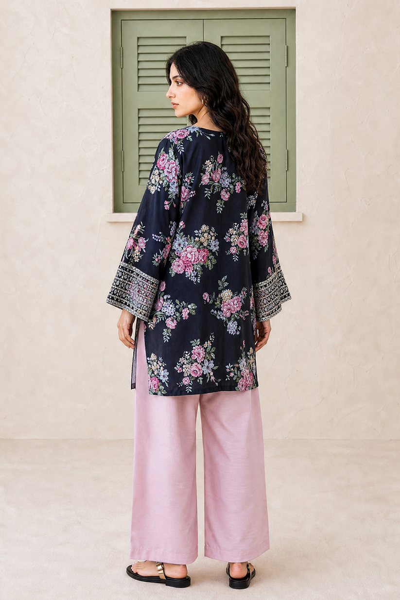 Saad Shaikh | Ease Fall Edit 26 | D-09 Co-ord Set Black and Pink - by Libasekhas UK - Registered Vendor of : Saad Shaikh - 100% Original Designer Dress