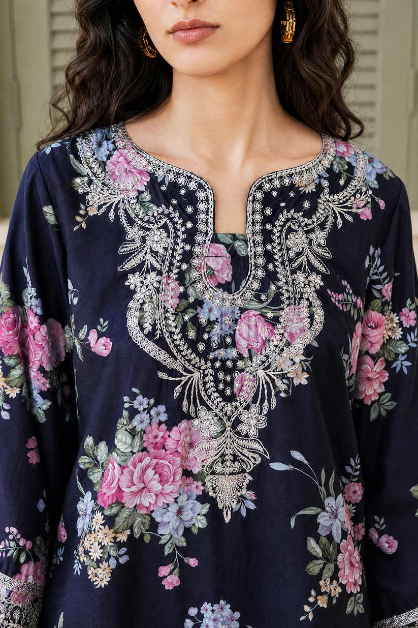 Saad Shaikh | Ease Fall Edit 26 | D-09 Co-ord Set Black and Pink - by Libasekhas UK - Registered Vendor of : Saad Shaikh - 100% Original Designer Dress