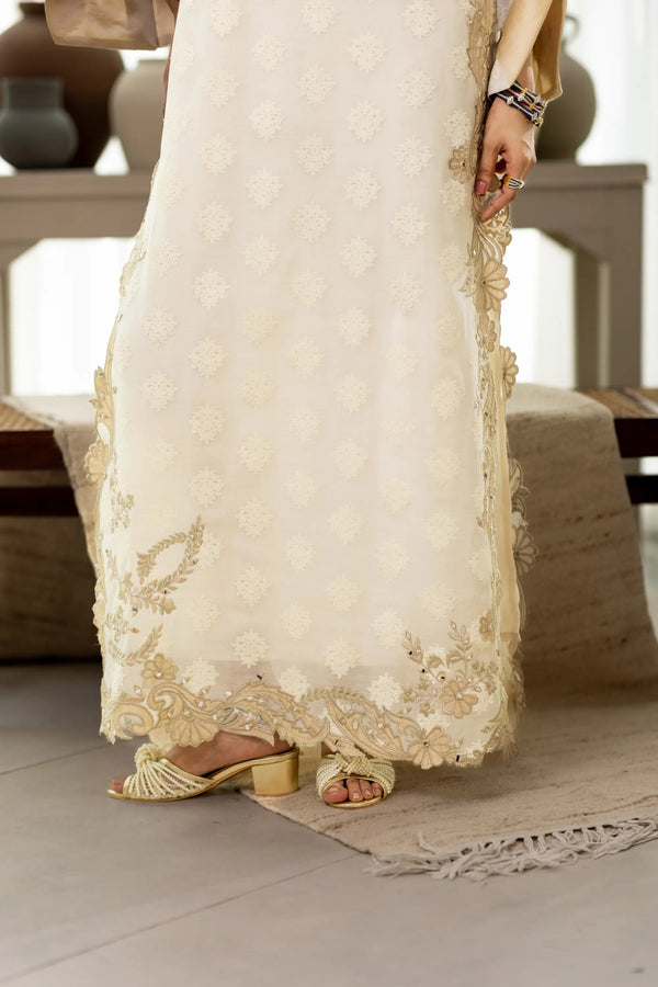 Wahaj M Khan | Sanam Luxe | Ivory Sanam Kaftan - by Libasekhas UK - Registered Vendor of : Wahaj M Khan - 100% Original Designer Dress