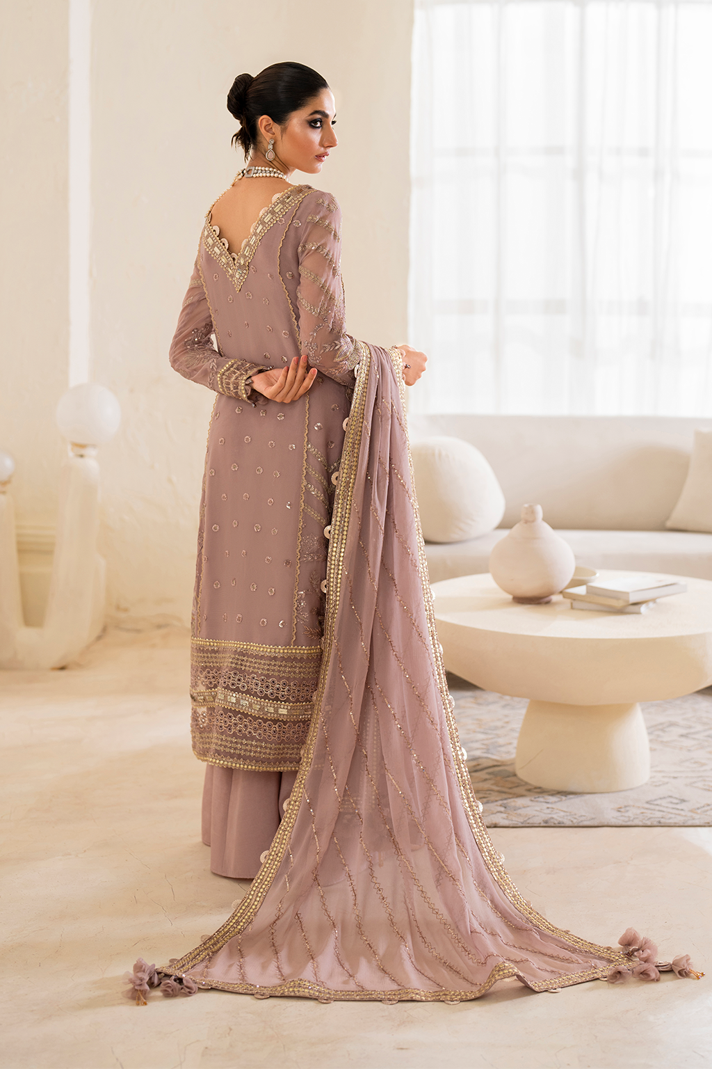 Iznik | Chinnon Chiffon | CC-48 Embroidered Chiffon - by - Libasekhas UK - Registered Vendor of : Iznik - 100% Original Designer Dresss
