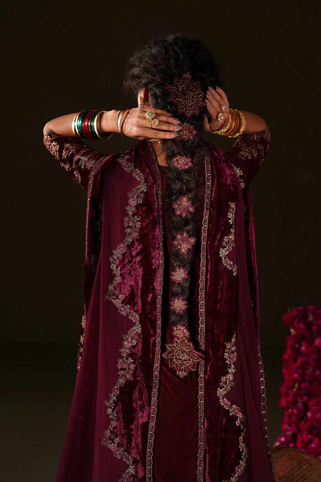 Iznik | Velvet 25 | IV-71 Embroidered Velvet - by Libasekhas UK - Registered Vendor of : Iznik - 100% Original Designer Dress