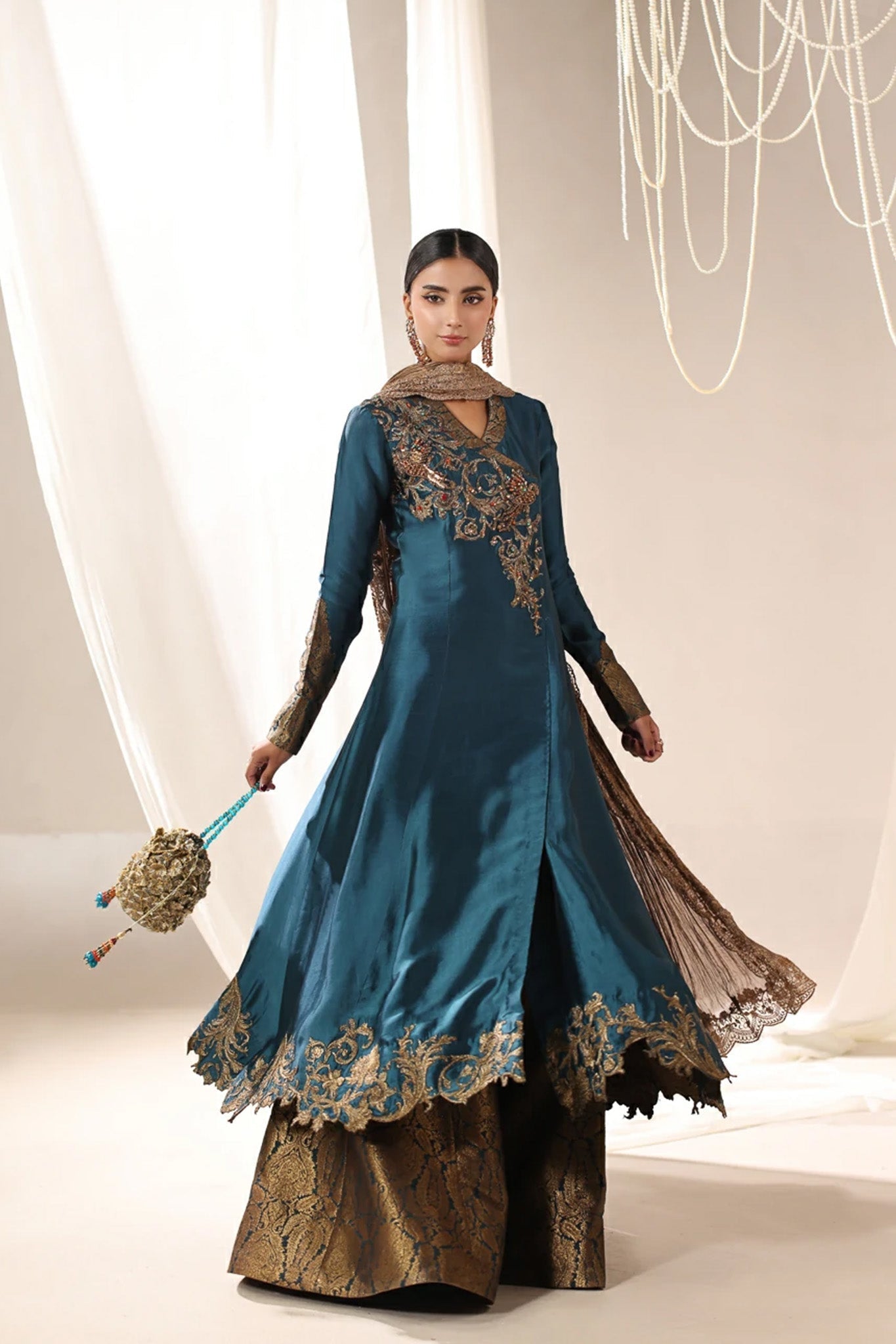 Musferah Saad | Into Twilight | Teal Temptress - by Libasekhas UK - Registered Vendor of : Musferah Saad - 100% Original Designer Dress