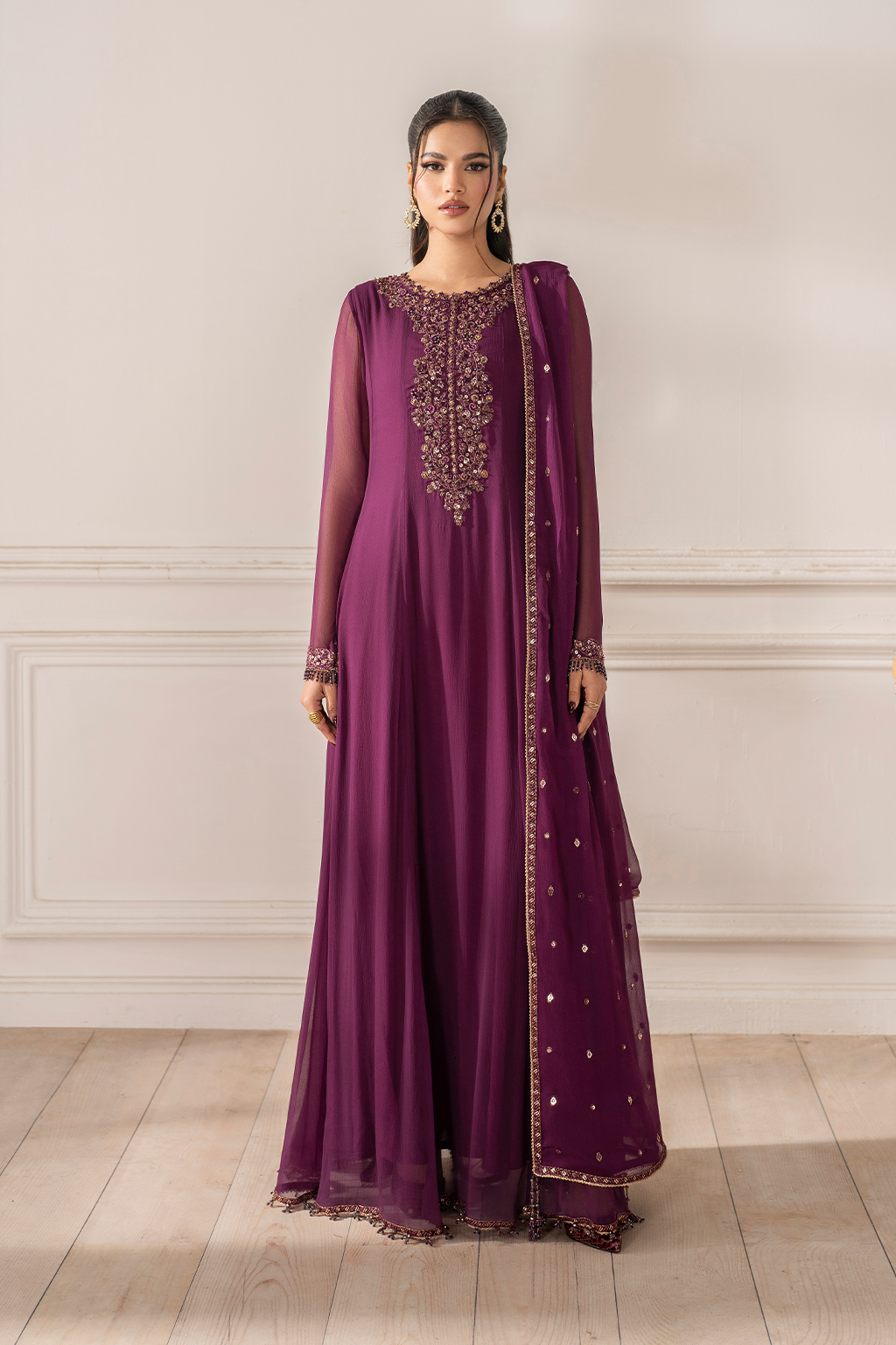 Iznik I Festive Formal I UE-480 Embroidered Chiffon - by Libasekhas UK - Registered Vendor of : Iznik - 100% Original Designer Dress