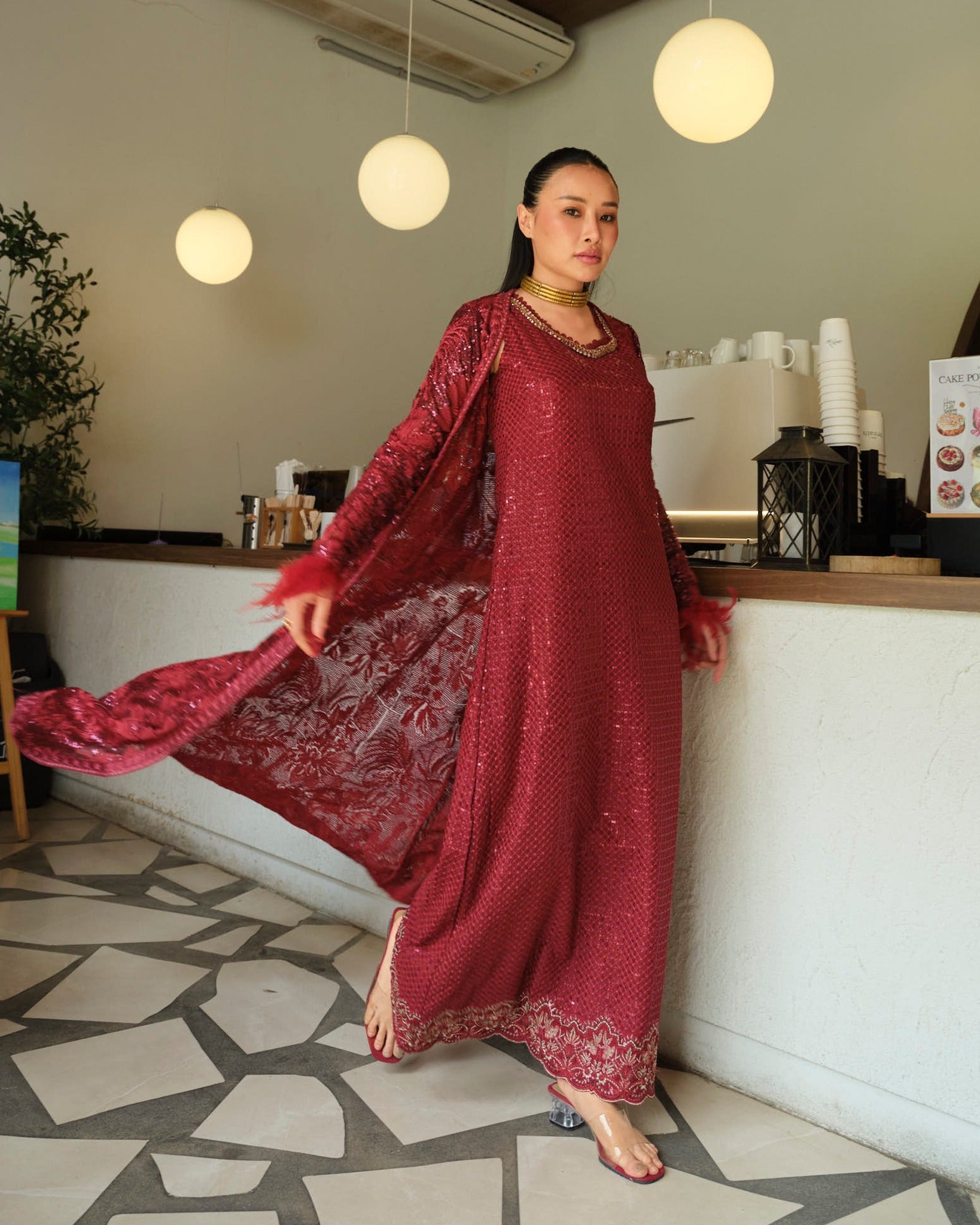 Mysie by Tahira | Wedding Formal Wears | CRIMSON - by Libasekhas UK - Registered Vendor of : Mysie by Tahira - 100% Original Designer Dress