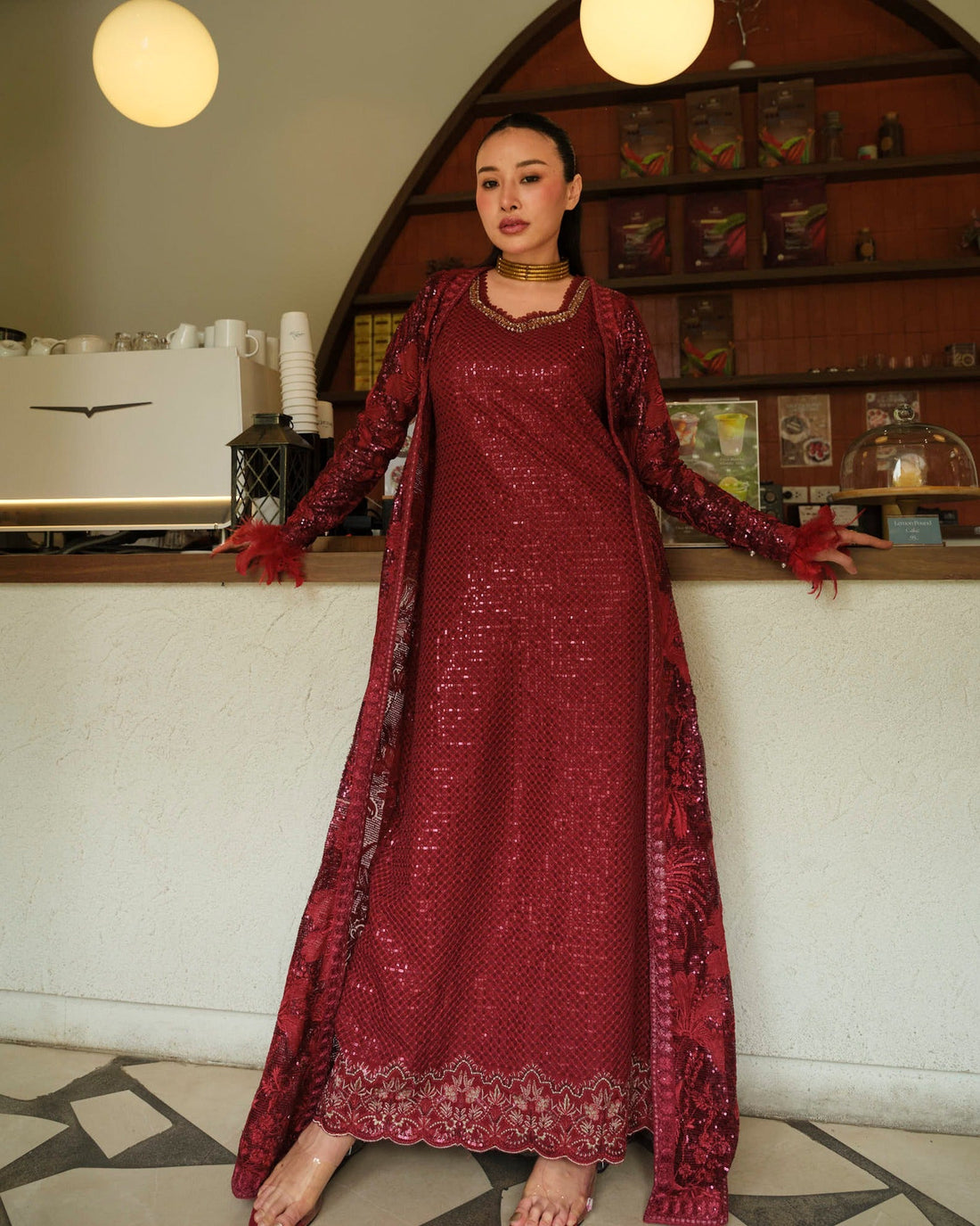 Mysie by Tahira | Wedding Formal Wears | CRIMSON - by Libasekhas UK - Registered Vendor of : Mysie by Tahira - 100% Original Designer Dress