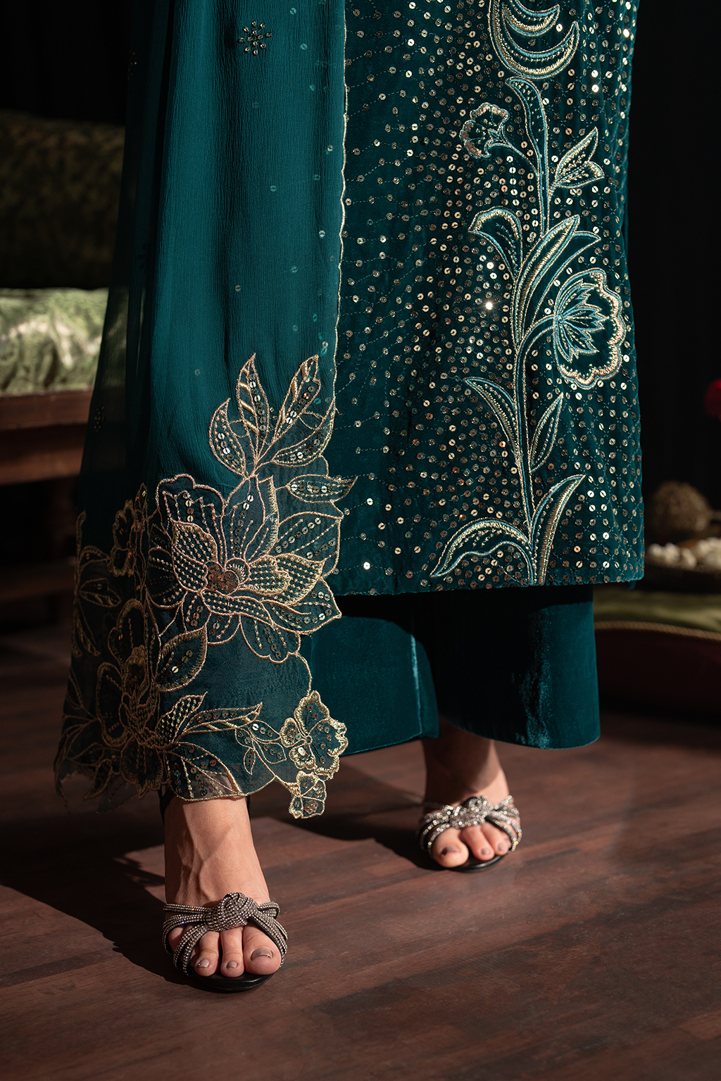 Iznik | Velvet 25 | IV-47 Embroidered Velvet - by Libasekhas UK - Registered Vendor of : Iznik - 100% Original Designer Dress
